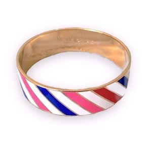 SOLD Kate Spade Walk On Air Enamel Bangle Bracelet - Gold Red Blue Pink White
